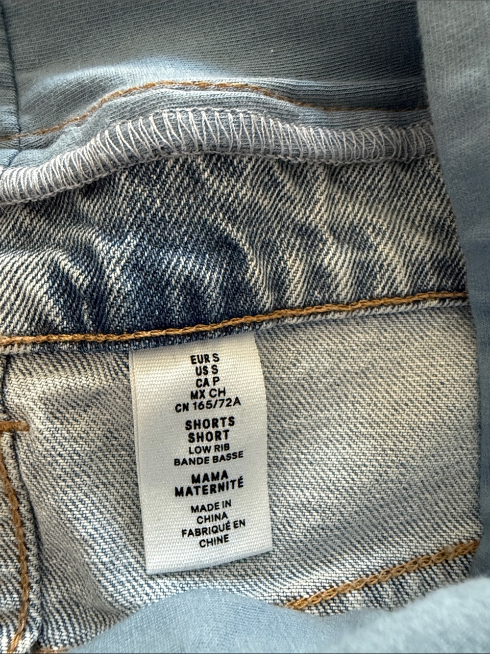 H&M Light Blue Denim Maternity Shorts with Blue Stretch Panel - Picture 3 of 3